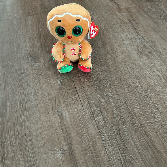 Ty Other - NWT Ty Gingerbread Plush Toy with Green and Red Accents